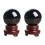 2X 80MM Natural Black Sphere Large Crystal  Healing Stone with Base 1