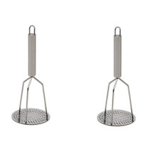 2X Stainless Steel Potato Masher with Handle for Creamy Mashed Potato Vegetable Fruit A Variety of Foods Kitchen Tools