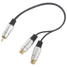 4X Metal RCA Female to Dual 2 RCA Male Gold Plated Adapter, Stereo Splitter Y Cable(RCA F-2 RCA M) (1 Male to 2 Female)