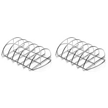 2X Barbecue Rib Rack for Smokers,for Large Green Eggs and Kamado Joe Smoker or Larger Barbecue Rack