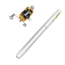 Silberne Stift-Angelrute, 95 cm, 37,4 Zoll, eingezogen 21 cm