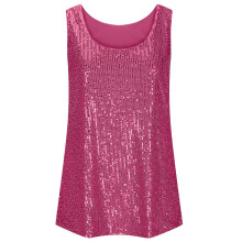 Women's Sleeveless Glitter Sequins Tank Tops-rose red XL