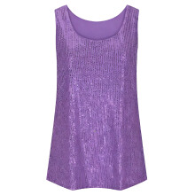 Women's Sleeveless Sparkles Shimmer Camisole Vest-Lavender XXL