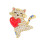 Mooie kattenbroche versierd met hartlegering mode-sieraden-Goud 1