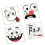 4PCS Cartoon Smiling Decor Stickers Auto Adhesive PVC Material 1