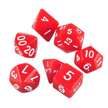 7er-Pack Würfel zu Dungeons and Dragons (rot)