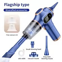 NEW ABS Wireless Car Vacuum Cleaner Home Appliance Sofa Office High-Power Household Cleaning Machine Mini Vacuum Carpet Cleaner (Blue)