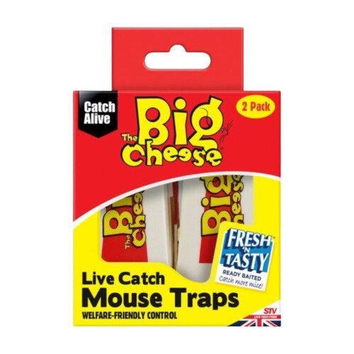 The Big Cheese Live Catch Mouse Trap Pre Baited Twin Pack