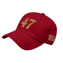 Veelzijdige polyester honkbalhoed met geborduurde letters,-Rood