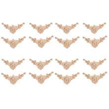 24 Stücke 8 x 8 cm Holz Geschnitzte Ecke Onlay Applique Türschrank Rose Unlackiert EuropäIschen Stil