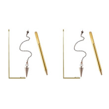 6 Pcs Divining Rods Copper and Dowsing Pendulum, 4 Retractable Paranormal Divining Rods and 2 Pendulum Pendant Gold