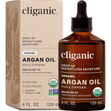Cliganic Organic Argan Oil, 100% Pure | for Hair, Face & Skin | Natural Cold Pressed Carrier Oil, Imported from Morocco