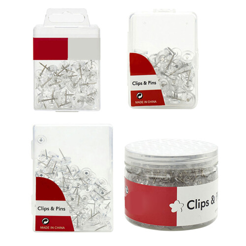 50/100/500Pcs Clear Flat Head Push Pins-50 pieces pvc hard b 1