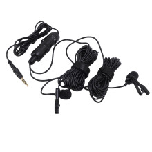 Duales Lavalier-Mikrofon, 130 mAh, 3,5 mm, Silber