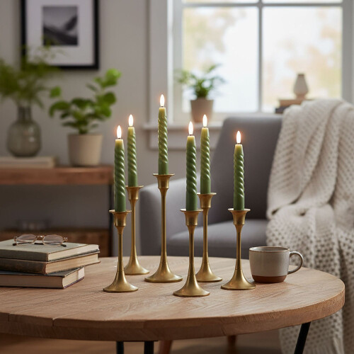 Velas LED sin llama, de cera real, juego de 6 1