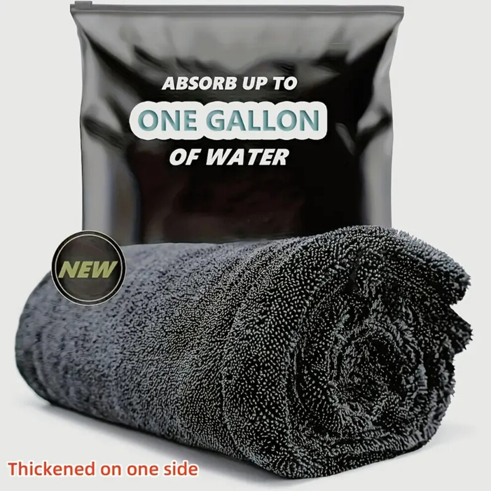 Car Microfiber Towel, Oversized Strong Absorbent Car Wash Cloth, High-Efficiency Cleaning Wipe Cloth Dark/Gray 614141662913