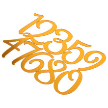 10Set Reusable Gold Mirror Acrylic Number Cake Decor for DIY Events