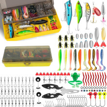 144PCS Fishing Lure Set Tackle Box Hooks Baits Kit