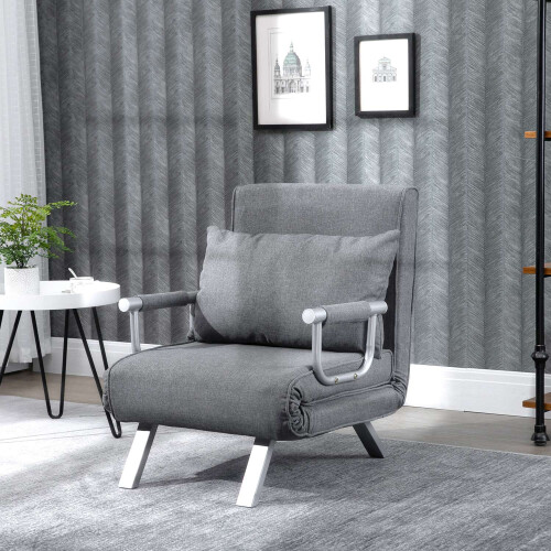 Umbaubarer Relaxsessel mit Bettfunktion, Grau, 65x69x80 cm 1