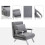 Umbaubarer Relaxsessel mit Bettfunktion, Grau, 65x69x80 cm 6