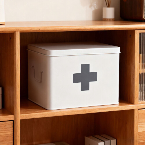 Caja de metal para guardar medicamentos con 4 compartimentos 1