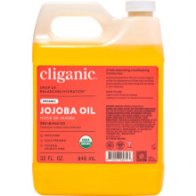 Cliganic Organic Jojoba Oil Bulk 32oz, 100% Pure, Natural Cold Pressed Unrefined Hexane Free Oil for Hair & Face