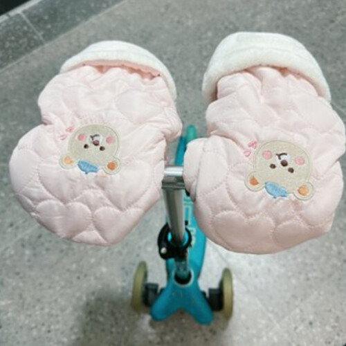 Outdoor Use Strollers Gloves Insulated Against Cold-Pink 1