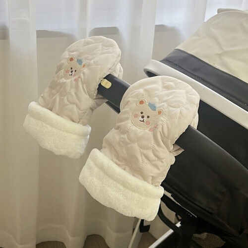Outdoor Use Strollers Gloves Insulated Against Cold-Pink 2