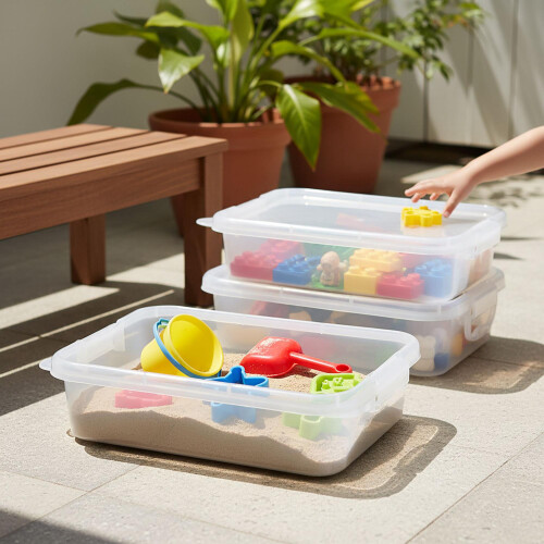 Sandkasten mit Deckel - 2-teiliges sensorisches Spielset 1