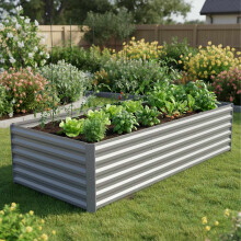Verhoogd tuinbed van metaal, 57x240x90cm, gegalvaniseerd staal