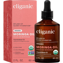Cliganic Organic Moringa Oil (2oz), 100% Pure - For Face & Hair | Natural Cold Pressed (Packaging May Vary)