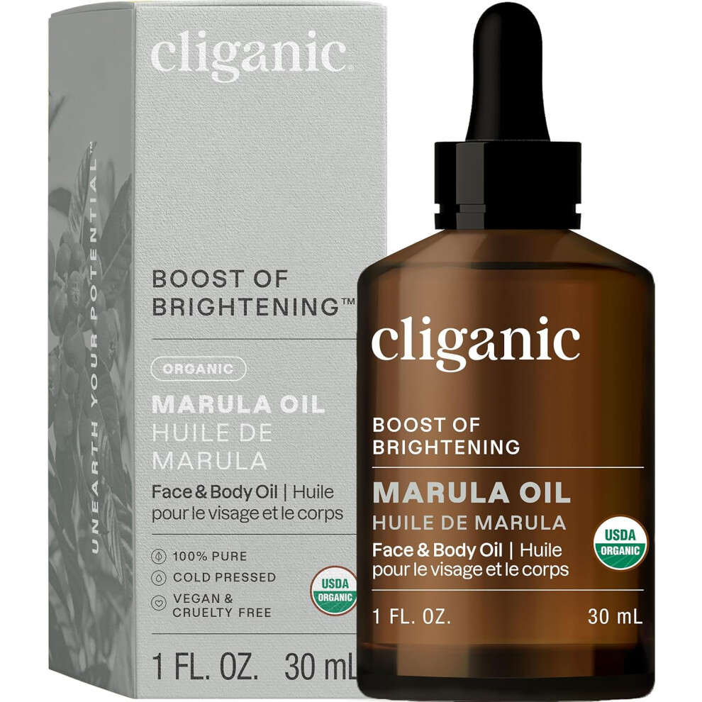 Cliganic Organic Marula Oil, 100% Pure - For Face & Hair | Natural Cold Pressed Unrefined (Packaging May Vary)