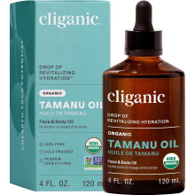 Cliganic Organic Tamanu Oil 4oz, 100% Pure - For Face, Hair & Skin | Natural Cold Pressed, Hexane-Free