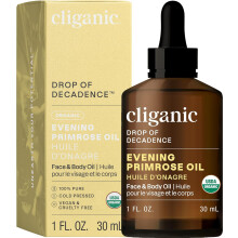 Cliganic Organic Evening Primrose Oil, 100% Pure (1oz) - For Hair & Face | Natural Cold Pressed Unrefined (Packaging May Vary)