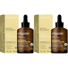 Cliganic Organic Evening Primrose Oil, 100% Pure (1oz) - For Hair & Face | Natural Cold Pressed Unrefined (Packaging May Vary) (Pack of 2)
