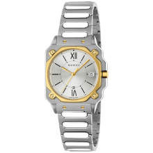 Gucci YA166506 G-Flat Silver Dial Unisex Watch