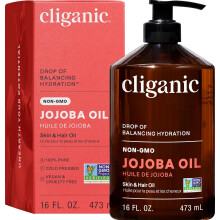 Cliganic Jojoba Oil Non-GMO, Bulk 16oz | 100% Pure for Skin, Hair & Face, Cold Pressed Natural Hexane Free - Hair Relaxer