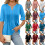 Comfortable Polyester Women's Top Three Quarter-dep red M 2