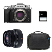 FUJIFILM X-T5 Zilver + 35mm f/2 WR + Tas + SD-kaart 8 GB