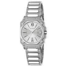 Gucci YA166504 G-Flat Silver Dial Unisex Watch