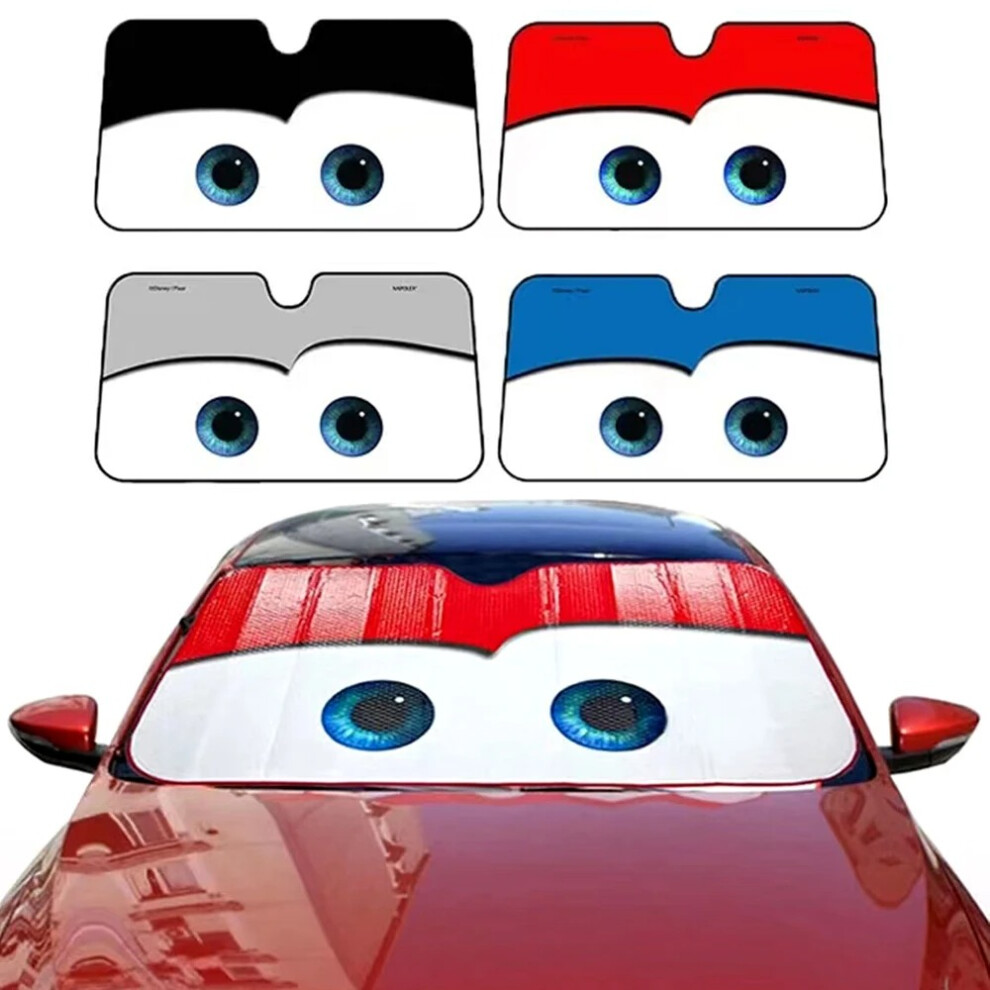 Car Windshield Sunshade Eyes Design Uv & Heat Visor Red 742183569126