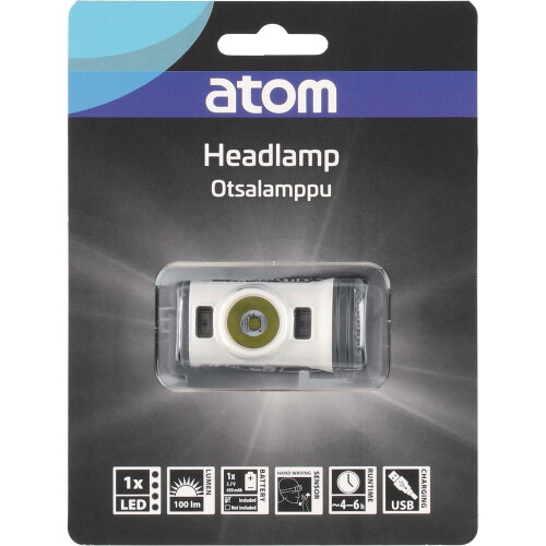 Linterna frontal con sensor de movimiento, recargable, 100 lm, IPX4 2