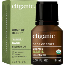 Cliganic Organic Basil Essential Oil, 100% Pure Natural for Aromatherapy | Non-GMO Verified