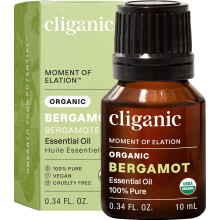 Cliganic Organic Bergamot Essential Oil, 100% Pure Natural for Aromatherapy | Non-GMO Verified