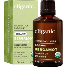 Cliganic Organic Bergamot Essential Oil, 100% Pure Natural for Aromatherapy | Non-GMO Verified