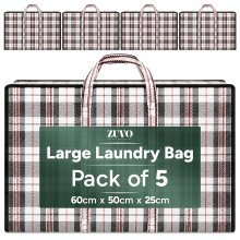 Large Laundry Bags with Zips Pack of 5 Strong Reusable Storage Bags for Moving Shopping Laundry