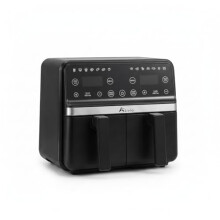 Alivio 9L Dual Basket Air Fryer with 14 Programs &amp; LED Touch Screen (Black)