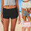 Soft Elastic Women's Low Rise Short Pants Breathable-Blue M 4