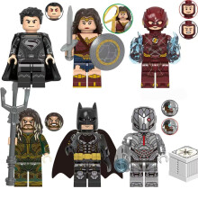 (6pcs) DC Justice League Batman Harley, Little Ugly Woman Superman, Flash series Alliance LEGO puzzle compatible, suitable for LEGO