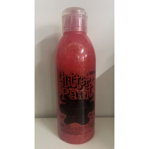 Ready To Use Poster Paint Red Glitter 300ml
